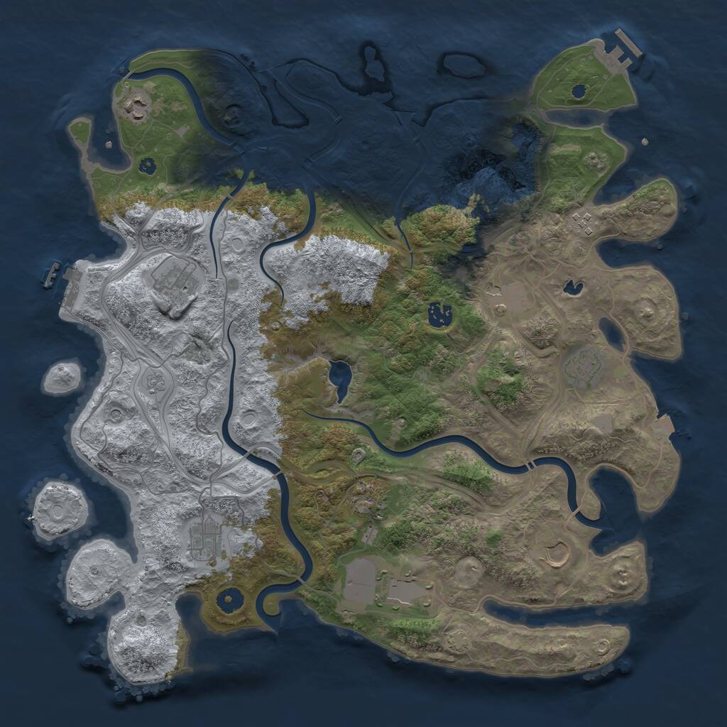 Rust Map: Procedural Map, Size: 4250, Seed: 159764006, 16 Monuments