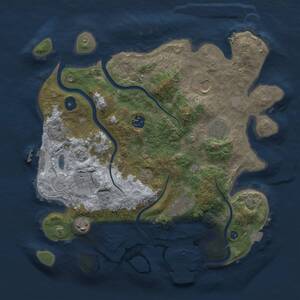 Thumbnail Rust Map: Procedural Map, Size: 3500, Seed: 1184926340, 13 Monuments