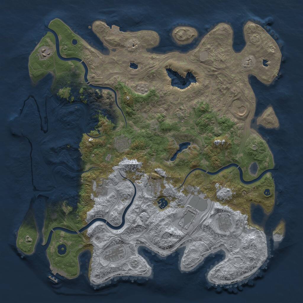 Rust Map: Procedural Map, Size: 4500, Seed: 1472161474, 17 Monuments