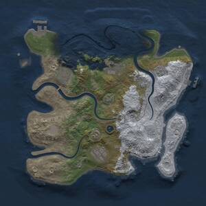 Thumbnail Rust Map: Procedural Map, Size: 3000, Seed: 1014050707, 10 Monuments