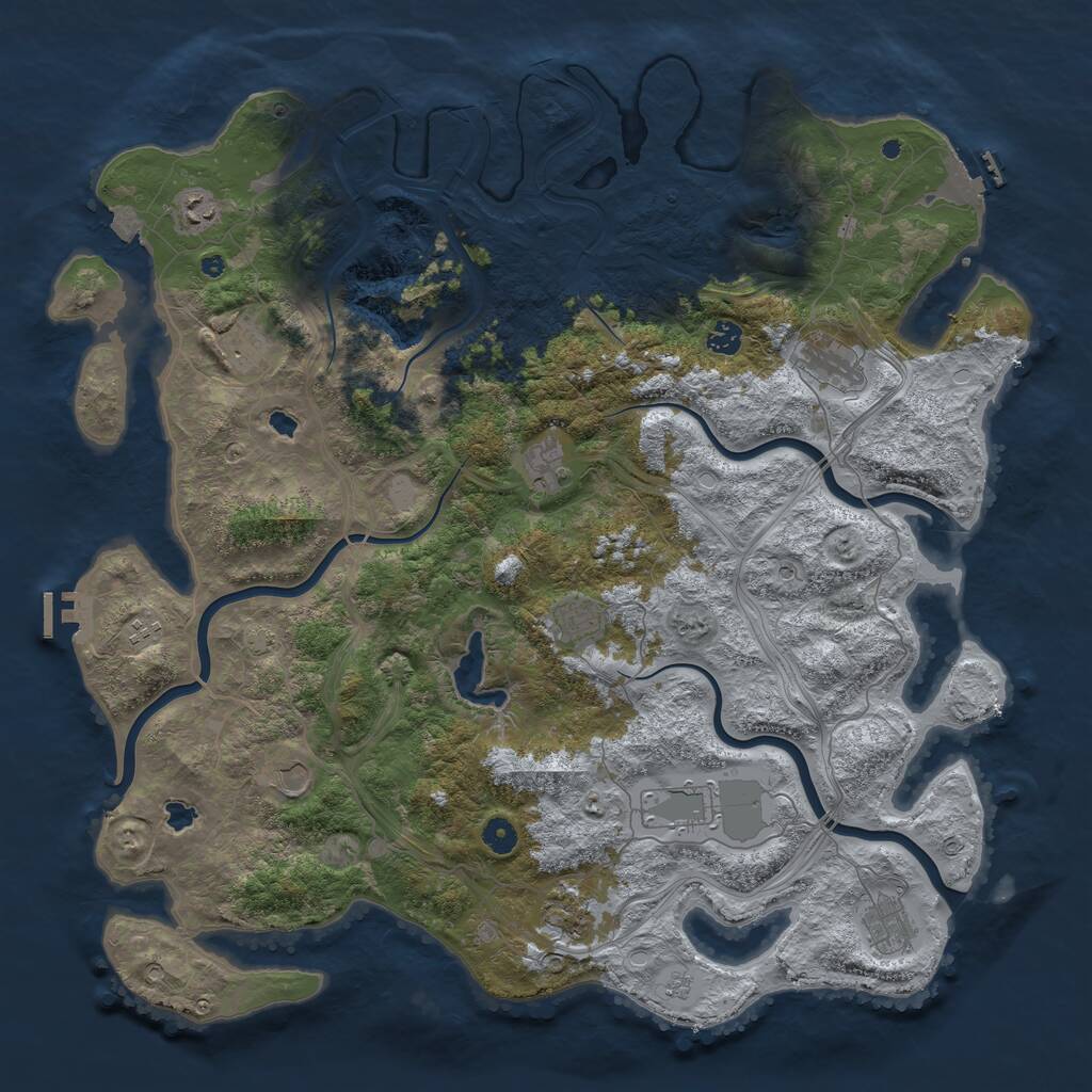 Rust Map: Procedural Map, Size: 4750, Seed: 23345, 17 Monuments