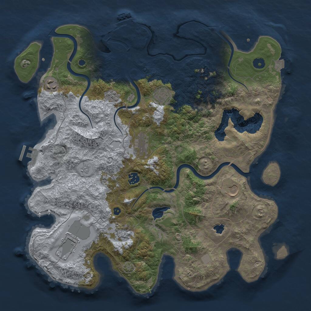 Rust Map: Procedural Map, Size: 4000, Seed: 928377582, 14 Monuments