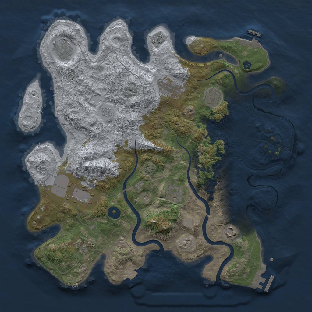 Rust Map: Procedural Map, Size: 3750, Seed: 932342999, 14 Monuments
