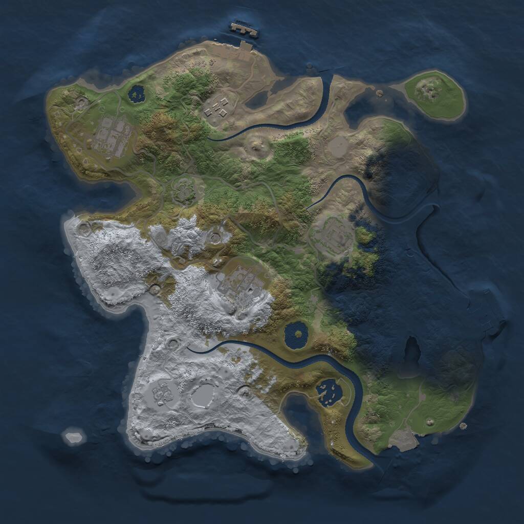 Rust Map: Procedural Map, Size: 3000, Seed: 1812657636, 11 Monuments