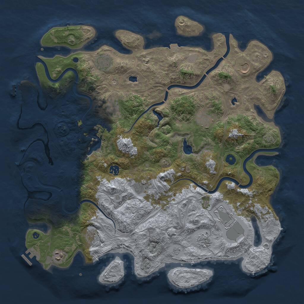 Rust Map: Procedural Map, Size: 4500, Seed: 481781, 17 Monuments