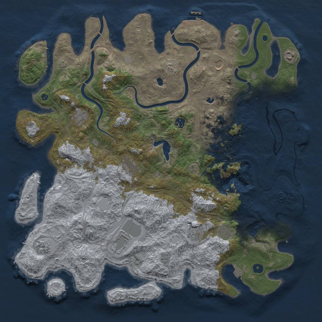 Rust Map: Procedural Map, Size: 4800, Seed: 819538883, 17 Monuments