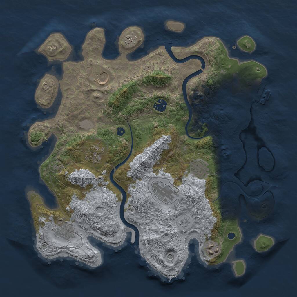 Rust Map: Procedural Map, Size: 3500, Seed: 1568209174, 13 Monuments