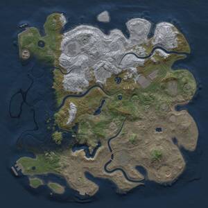 Thumbnail Rust Map: Procedural Map, Size: 4300, Seed: 2143124099, 16 Monuments