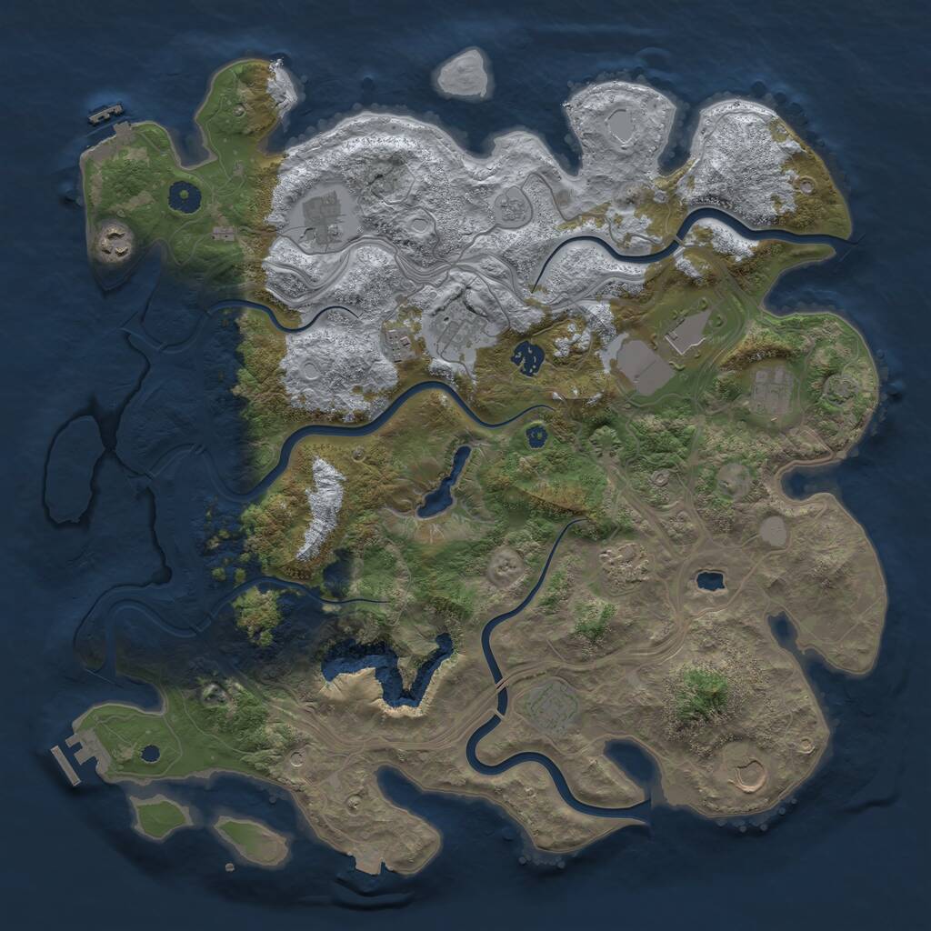 Rust Map: Procedural Map, Size: 4300, Seed: 2143124099, 16 Monuments