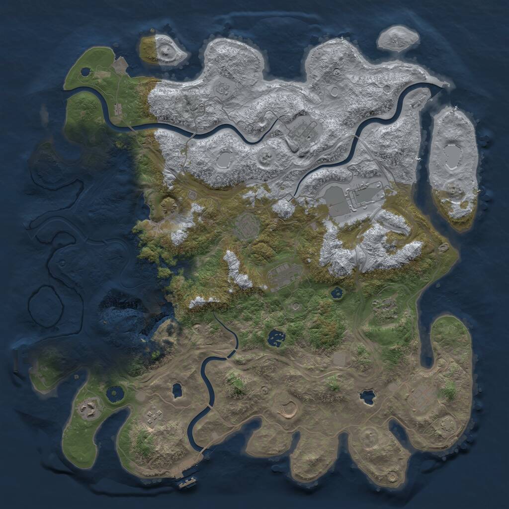 Rust Map: Procedural Map, Size: 4500, Seed: 39942484, 16 Monuments