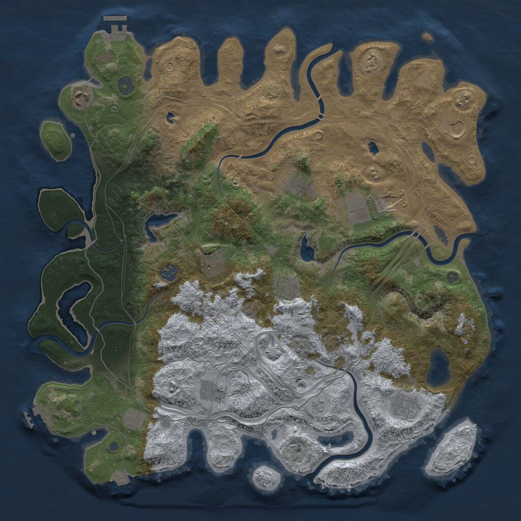 Rust Map: Procedural Map, Size: 4500, Seed: 1967932306, 17 Monuments