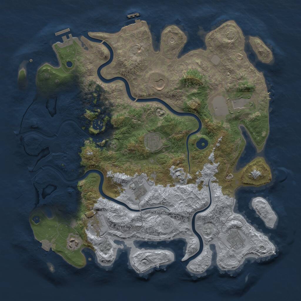 Rust Map: Procedural Map, Size: 3980, Seed: 878787, 15 Monuments