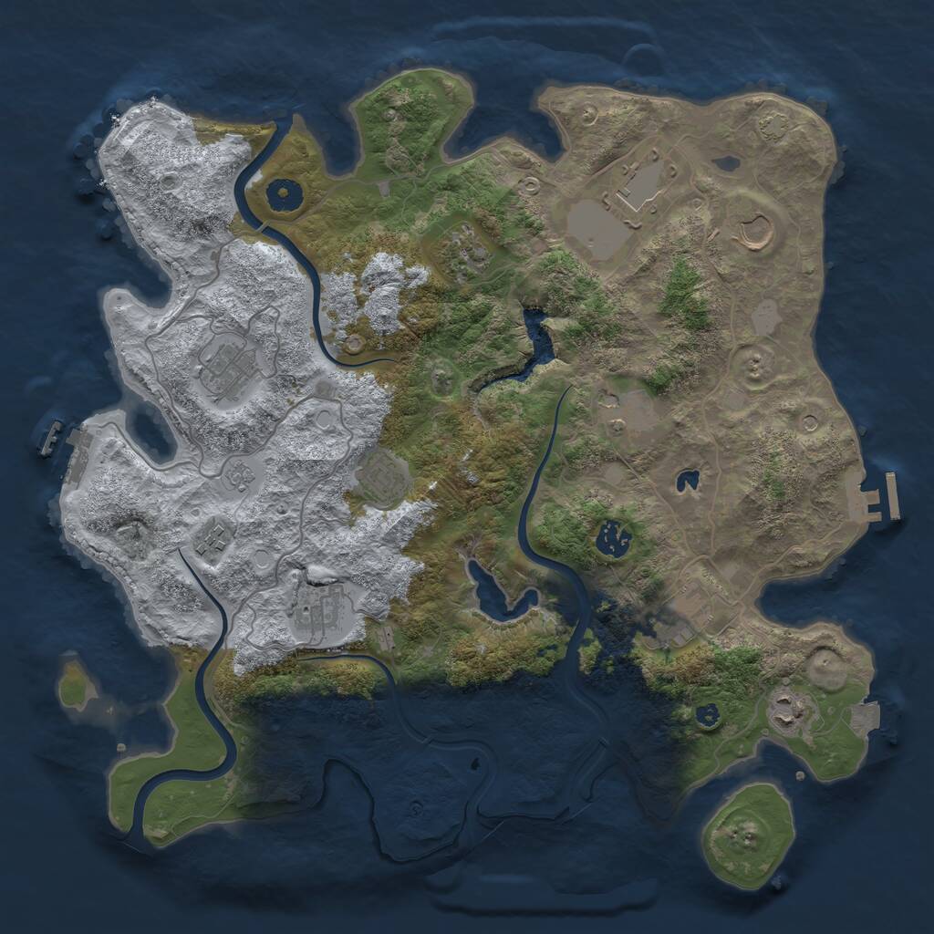 Rust Map: Procedural Map, Size: 4000, Seed: 182157528, 17 Monuments