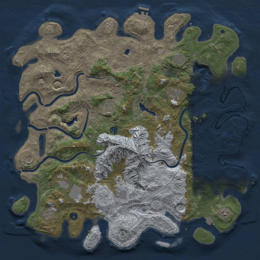 Rust Map: Procedural Map, Size: 5000, Seed: 432209013, 17 Monuments
