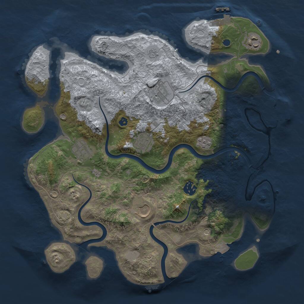 Rust Map: Procedural Map, Size: 3500, Seed: 170265053, 13 Monuments