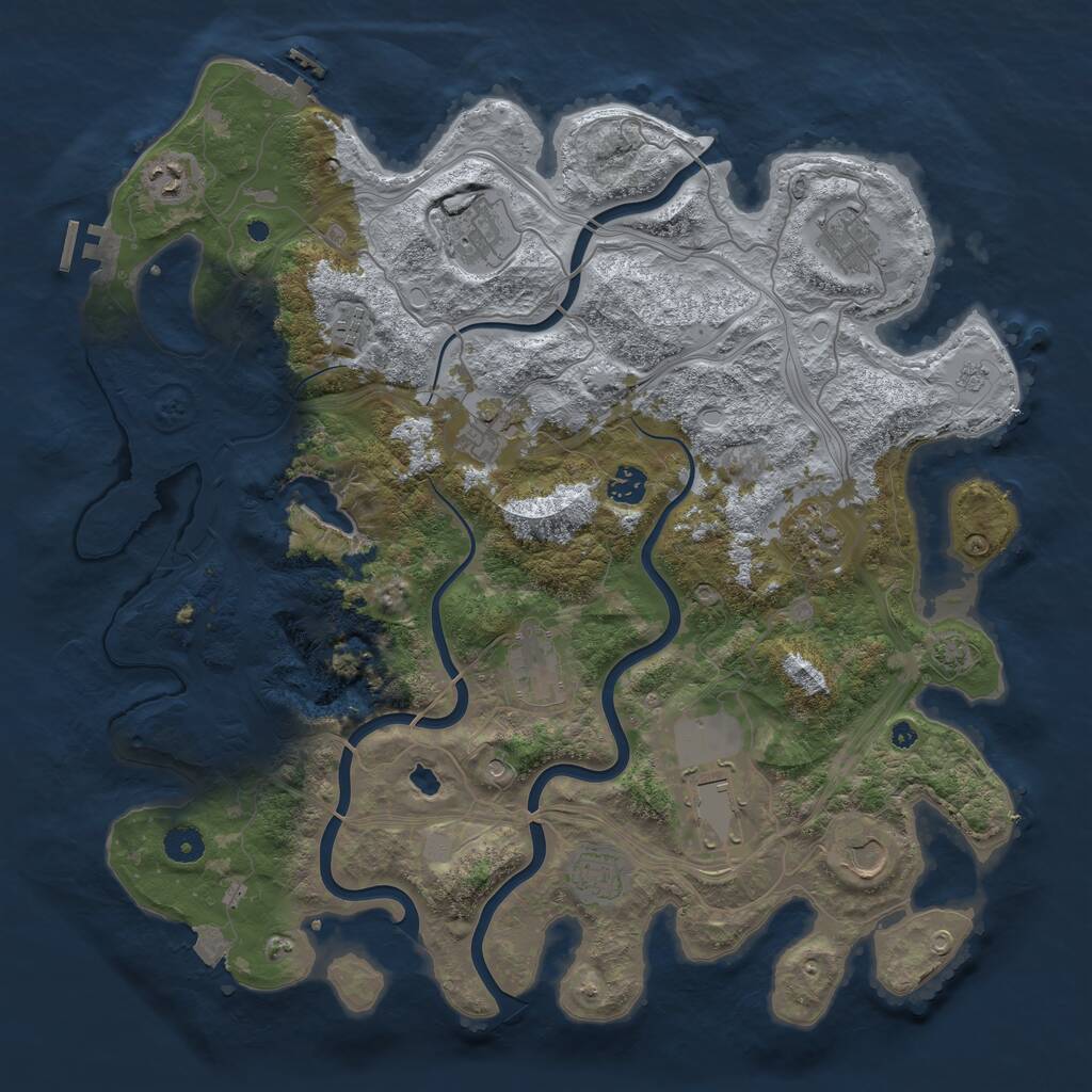 Rust Map: Procedural Map, Size: 4250, Seed: 1490663617, 17 Monuments