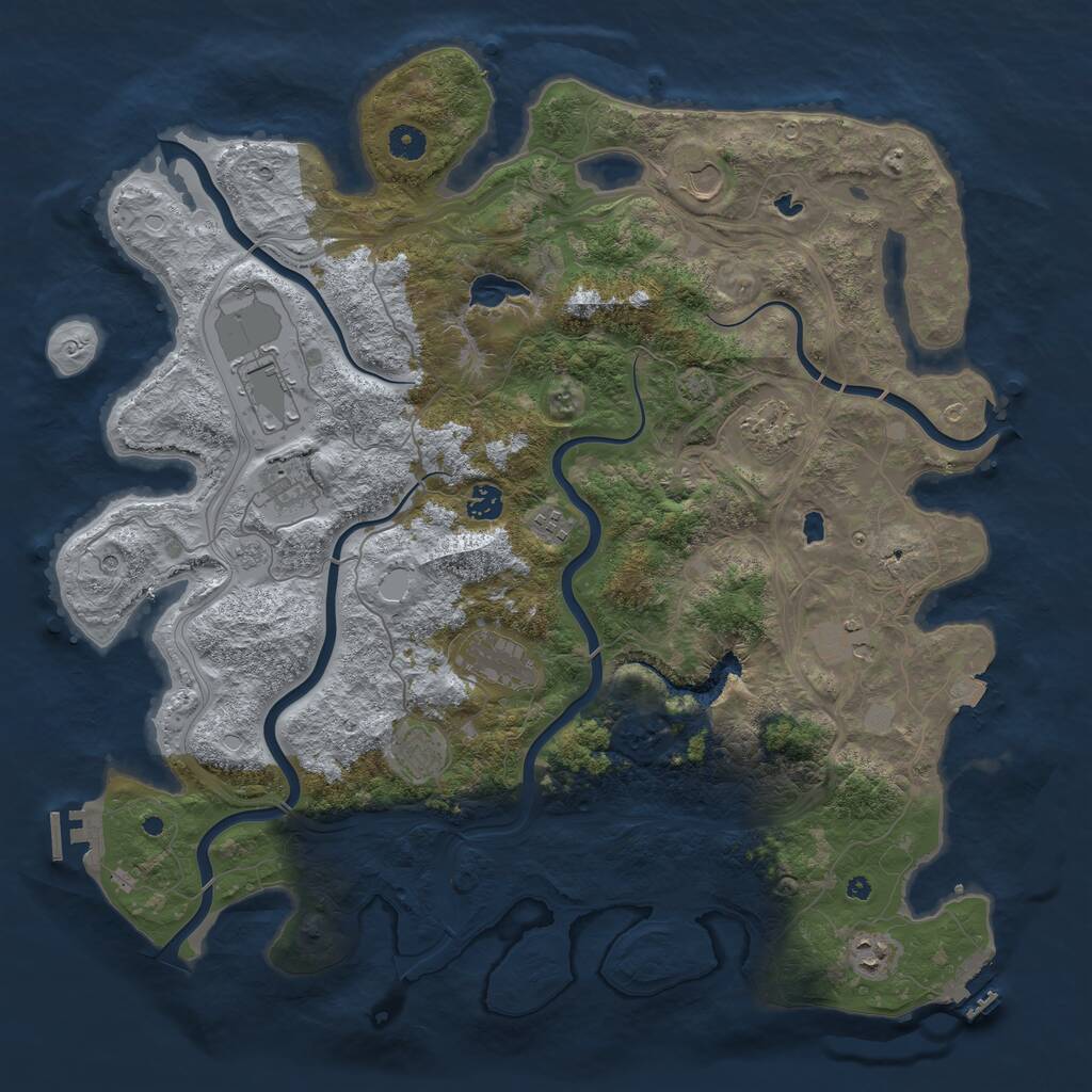 Rust Map: Procedural Map, Size: 4500, Seed: 1698717644, 16 Monuments