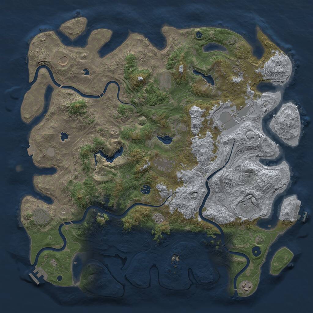 Rust Map: Procedural Map, Size: 4800, Seed: 152422884, 16 Monuments