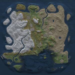 Thumbnail Rust Map: Procedural Map, Size: 4500, Seed: 1529630547, 17 Monuments