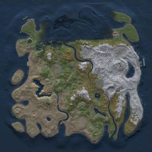 Thumbnail Rust Map: Procedural Map, Size: 4000, Seed: 2144396729, 15 Monuments