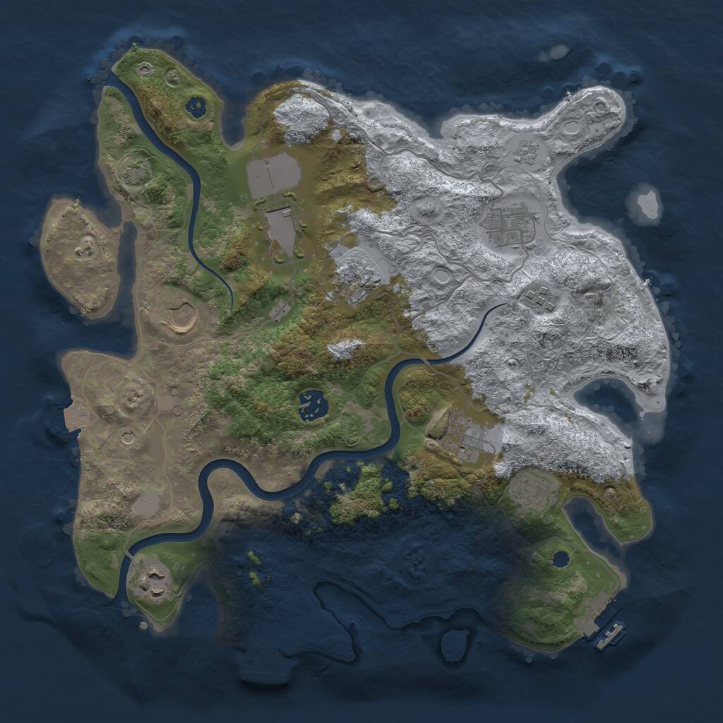 Rust Map: Procedural Map, Size: 3500, Seed: 1999814160, 15 Monuments