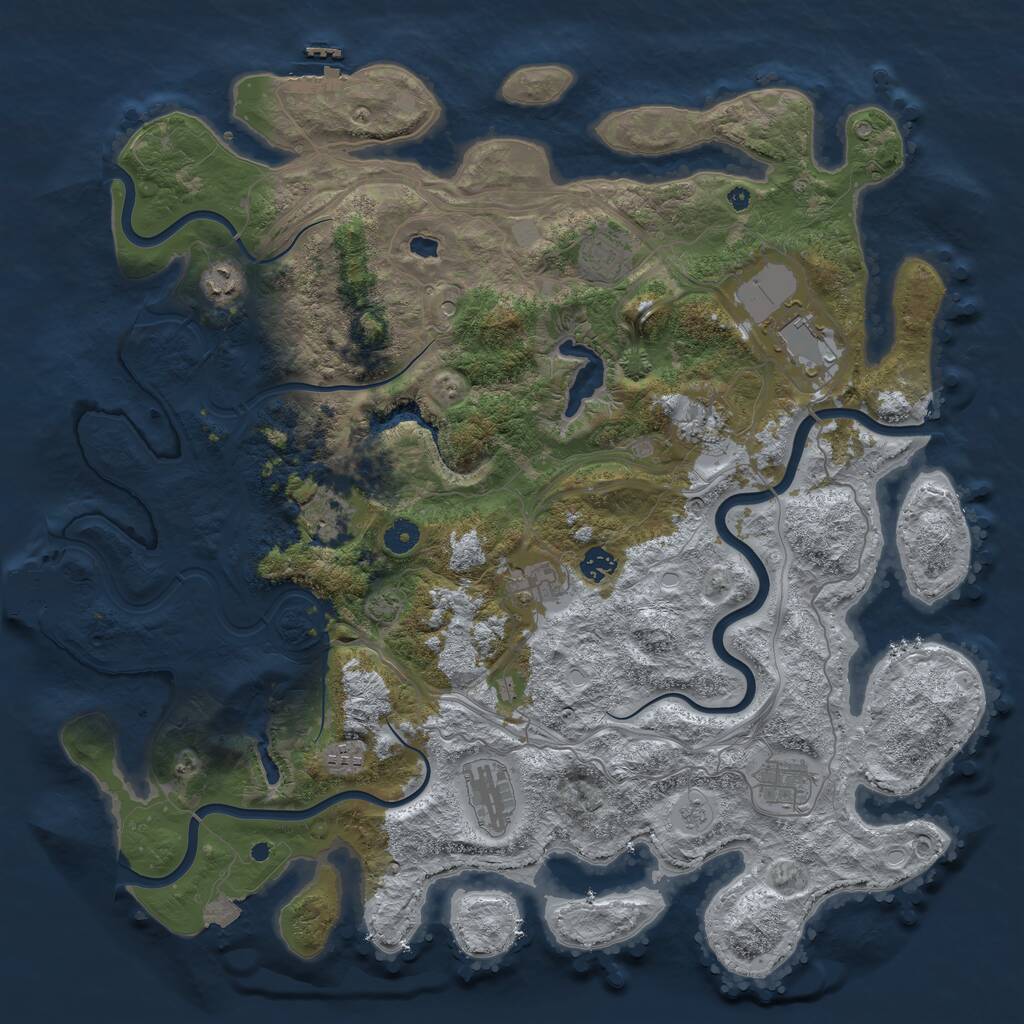 Rust Map: Procedural Map, Size: 4500, Seed: 2996969, 16 Monuments