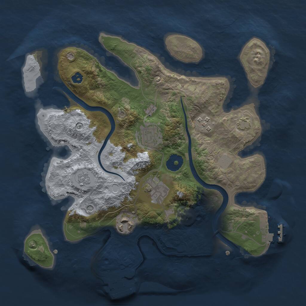 Rust Map: Procedural Map, Size: 2750, Seed: 9941, 10 Monuments