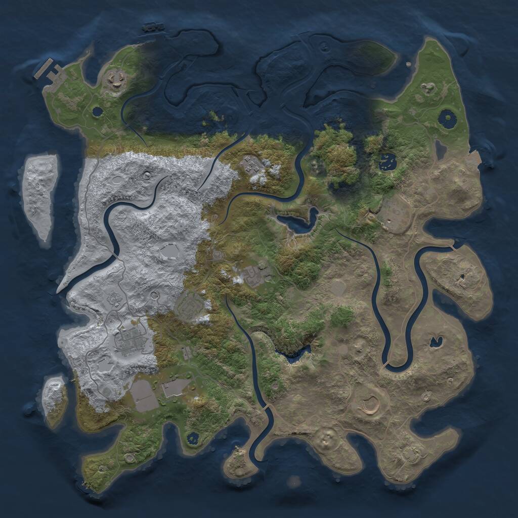 Rust Map: Procedural Map, Size: 4200, Seed: 819019069, 15 Monuments
