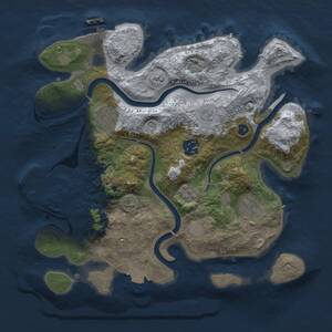 Thumbnail Rust Map: Procedural Map, Size: 3000, Seed: 1148509669, 10 Monuments