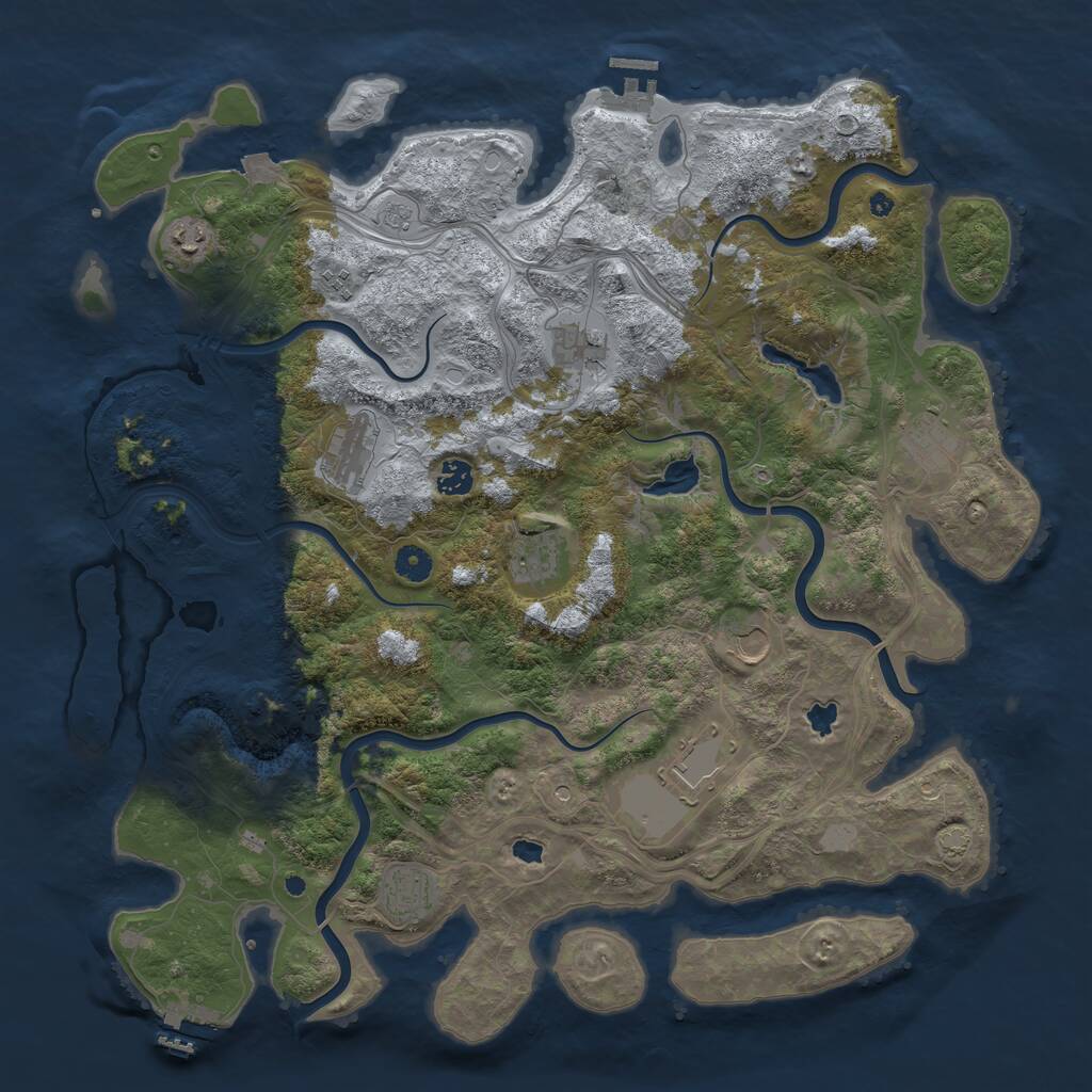 Rust Map: Procedural Map, Size: 4500, Seed: 723626881, 16 Monuments