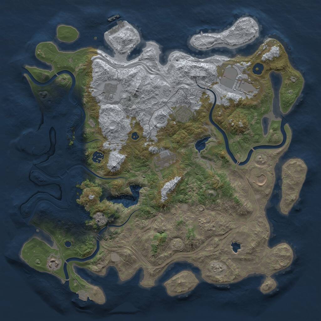 Rust Map: Procedural Map, Size: 4250, Seed: 1906789655, 15 Monuments