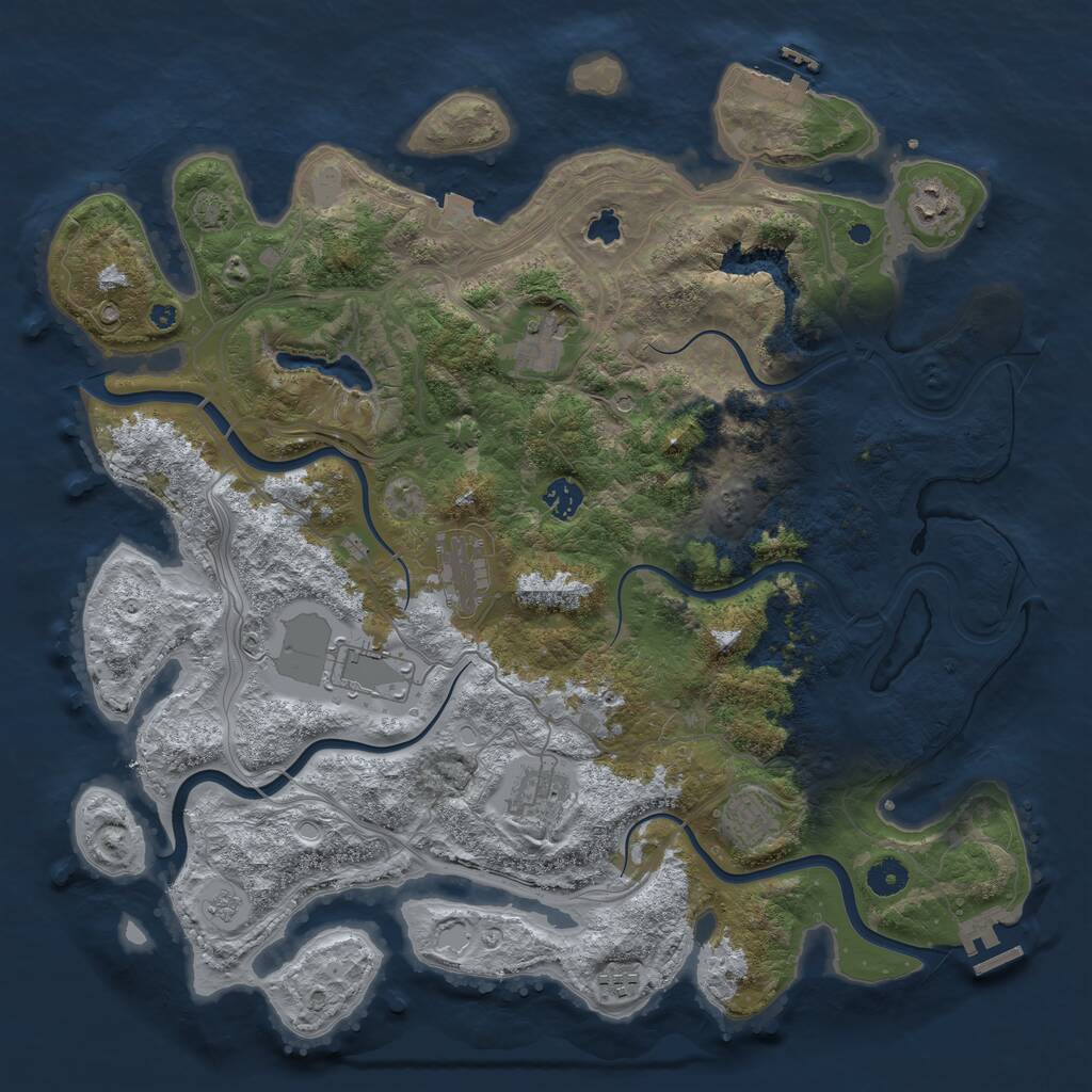 Rust Map: Procedural Map, Size: 4250, Seed: 837356875, 14 Monuments