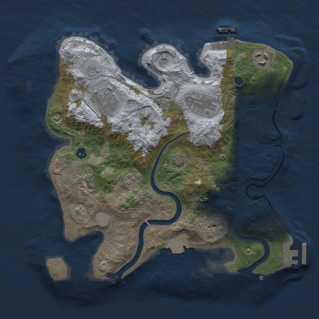 Rust Map: Procedural Map, Size: 3000, Seed: 1058936716, 11 Monuments