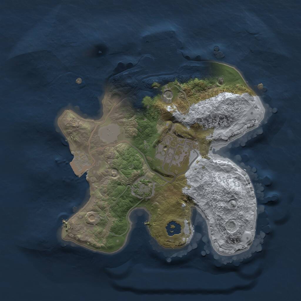 Rust Map: Procedural Map, Size: 2000, Seed: 847261, 5 Monuments