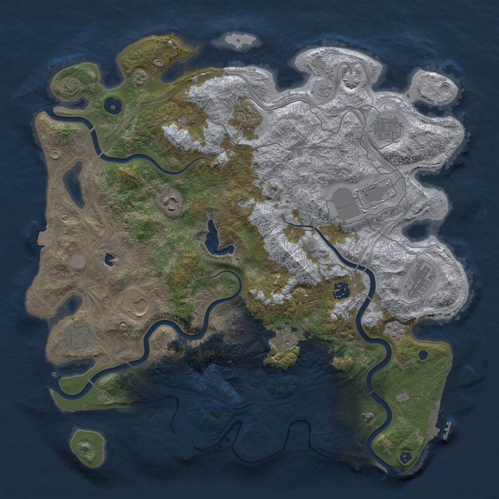 Rust Map: Procedural Map, Size: 4250, Seed: 1608959431, 16 Monuments