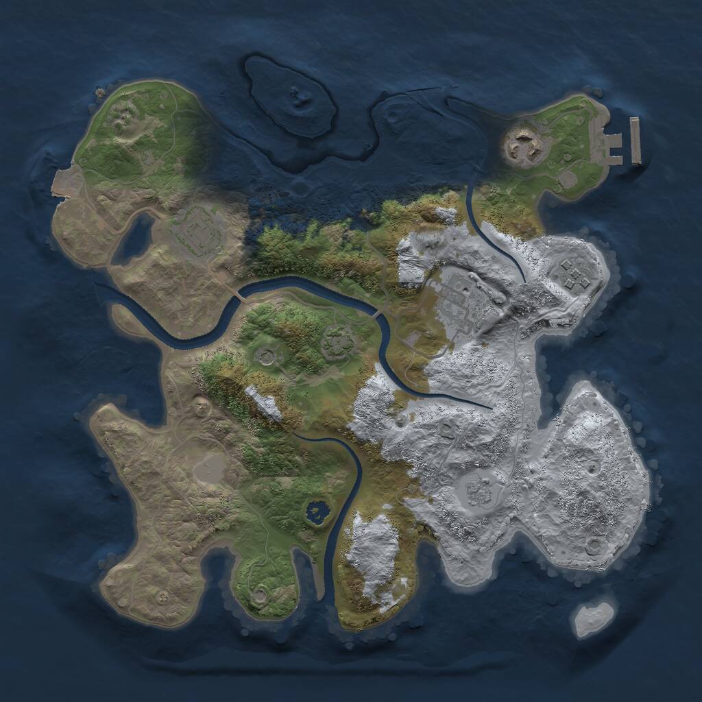 Rust Map: Procedural Map, Size: 3000, Seed: 847261, 9 Monuments