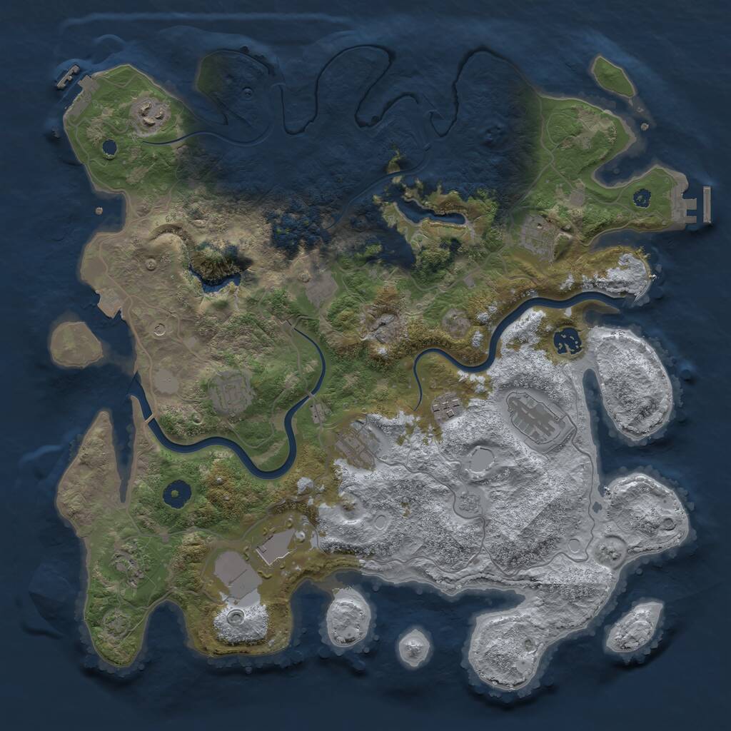 Rust Map: Procedural Map, Size: 4000, Seed: 9199910, 16 Monuments