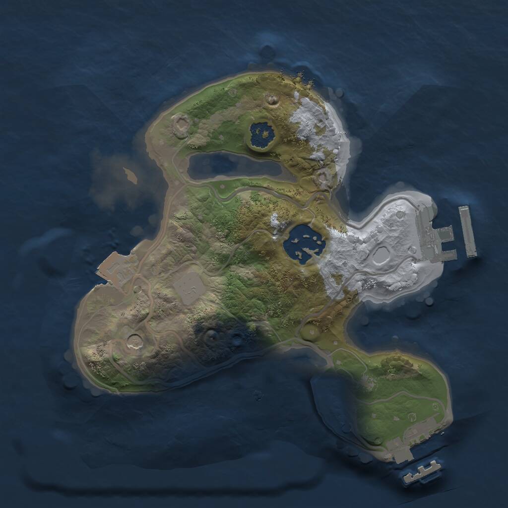Rust Map: Procedural Map, Size: 2000, Seed: 512920144, 5 Monuments