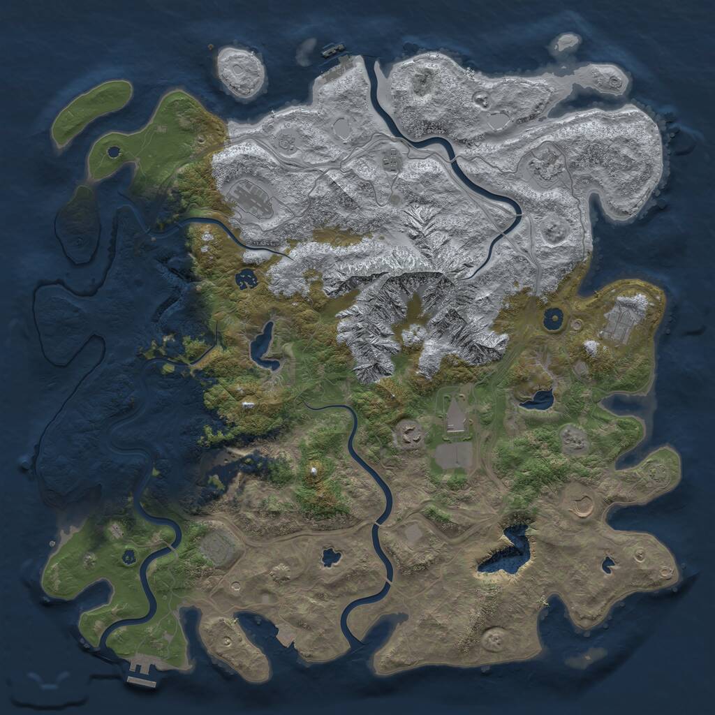 Rust Map: Procedural Map, Size: 5000, Seed: 1462276444, 16 Monuments