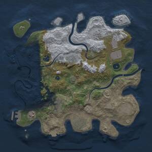 Thumbnail Rust Map: Procedural Map, Size: 3500, Seed: 1857871981, 15 Monuments