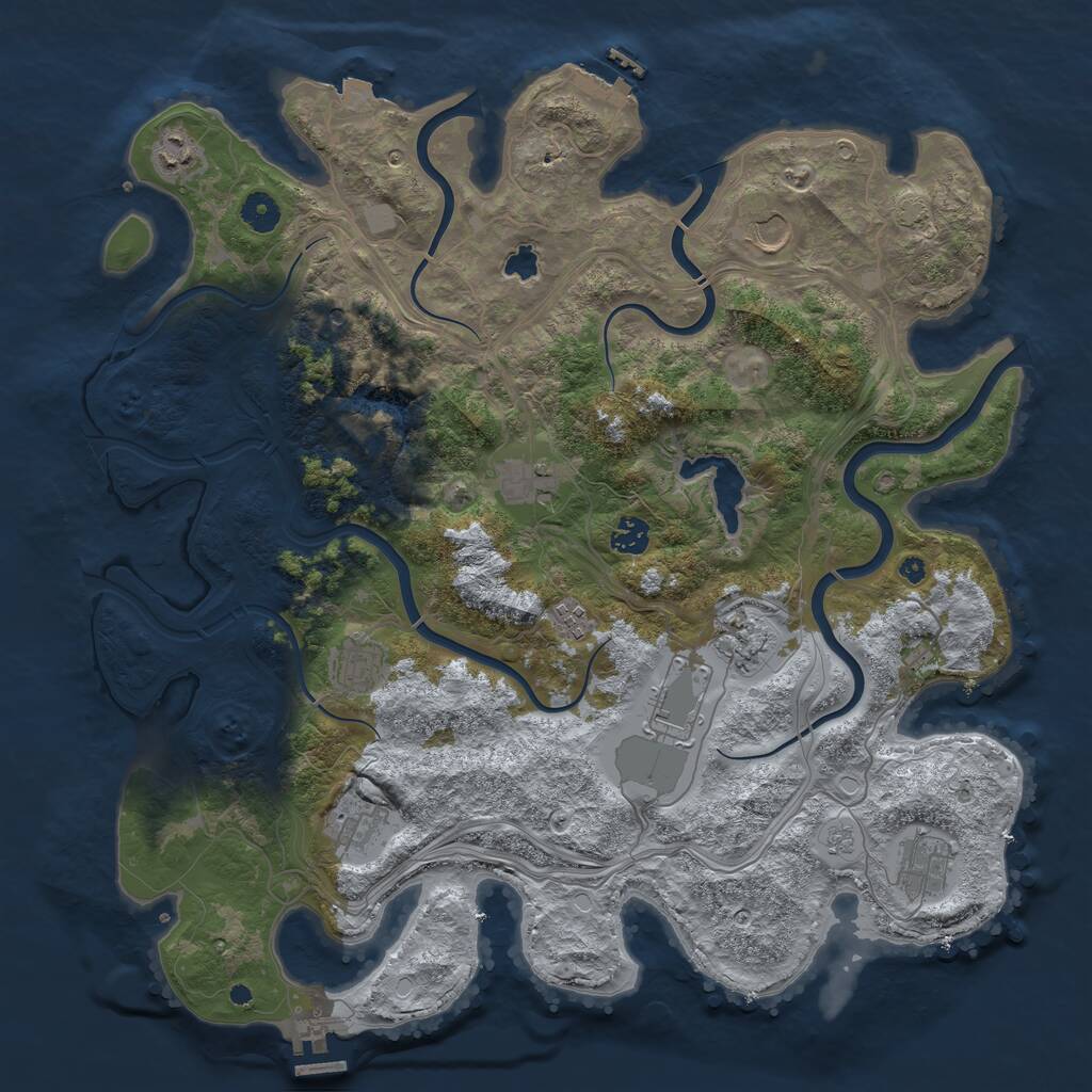 Rust Map: Procedural Map, Size: 4250, Seed: 1619334113, 16 Monuments
