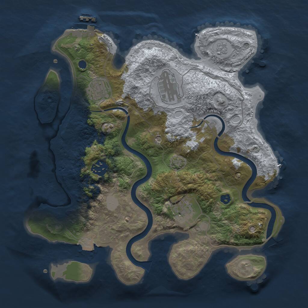 Rust Map: Procedural Map, Size: 3000, Seed: 483197135, 9 Monuments