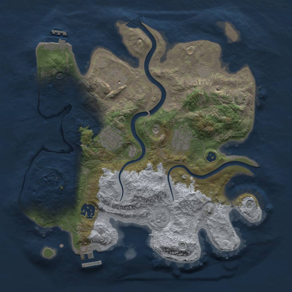 Rust Map: Procedural Map, Size: 3000, Seed: 21953, 10 Monuments