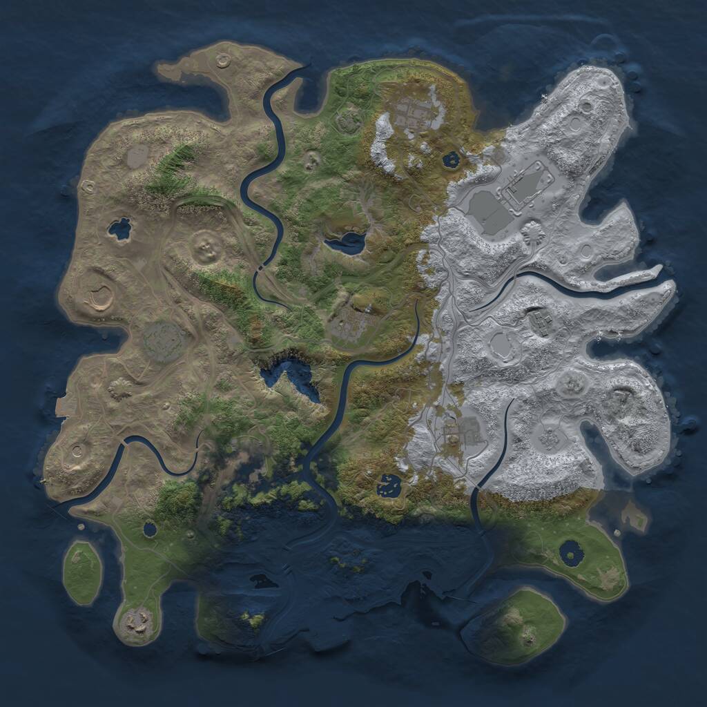 Rust Map: Procedural Map, Size: 4250, Seed: 15352472, 15 Monuments