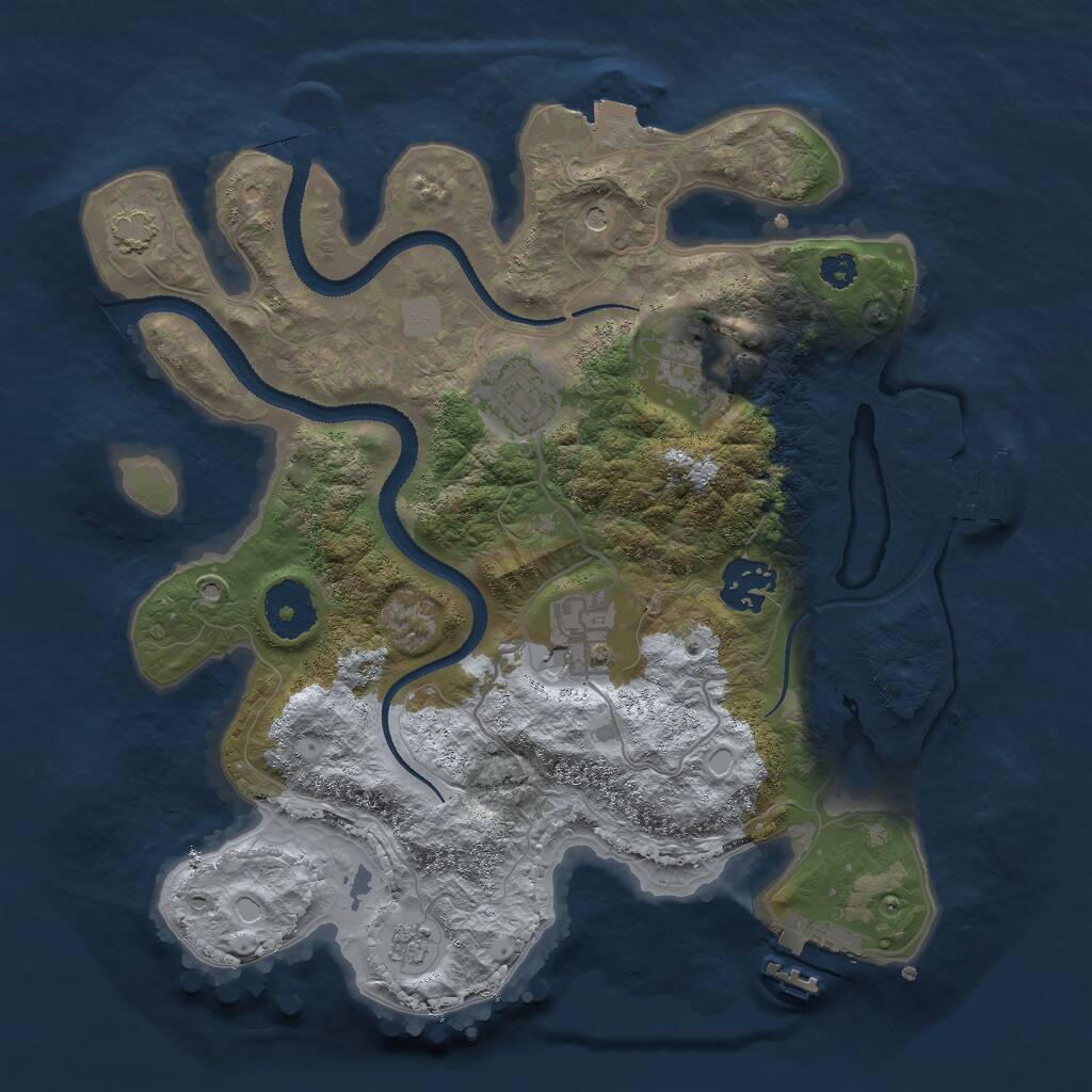 Rust Map: Procedural Map, Size: 3000, Seed: 982562, 10 Monuments