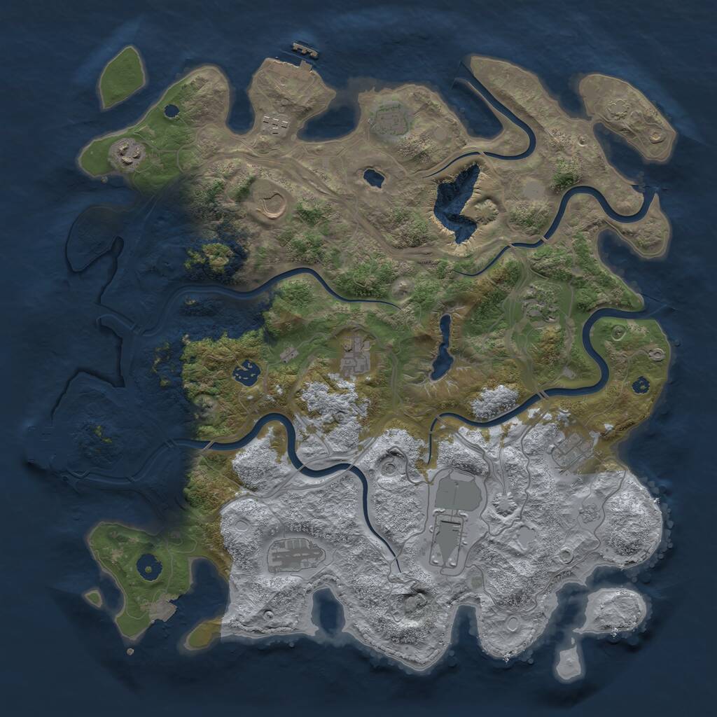 Rust Map: Procedural Map, Size: 4250, Seed: 377298669, 16 Monuments
