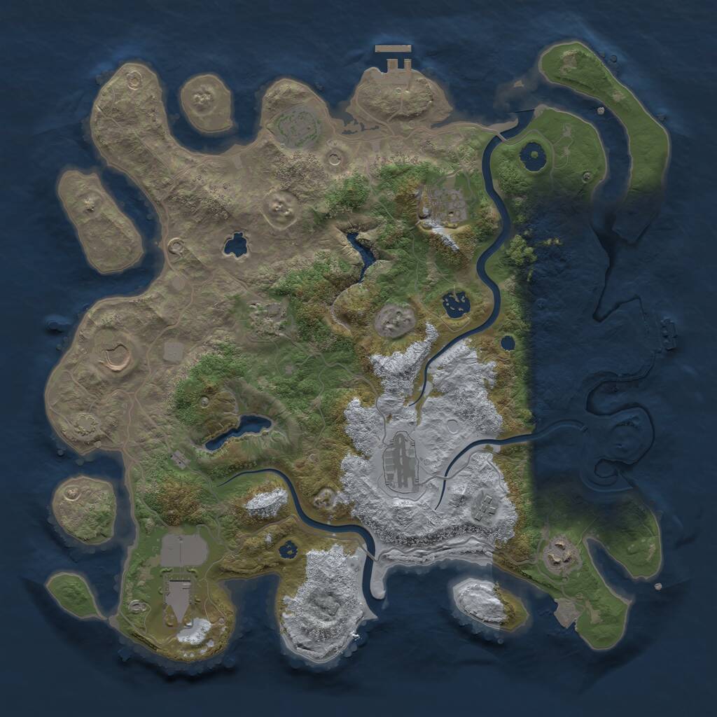 Rust Map: Procedural Map, Size: 4000, Seed: 703584959, 14 Monuments