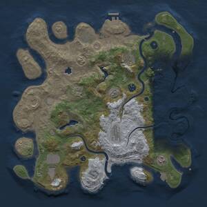 Thumbnail Rust Map: Procedural Map, Size: 4000, Seed: 703584959, 14 Monuments