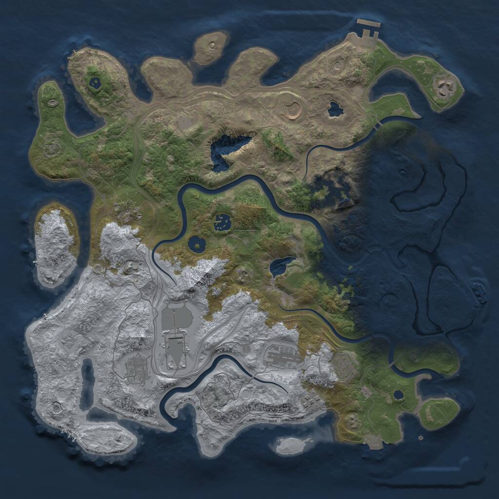 Rust Map: Procedural Map, Size: 4250, Seed: 79393243, 16 Monuments