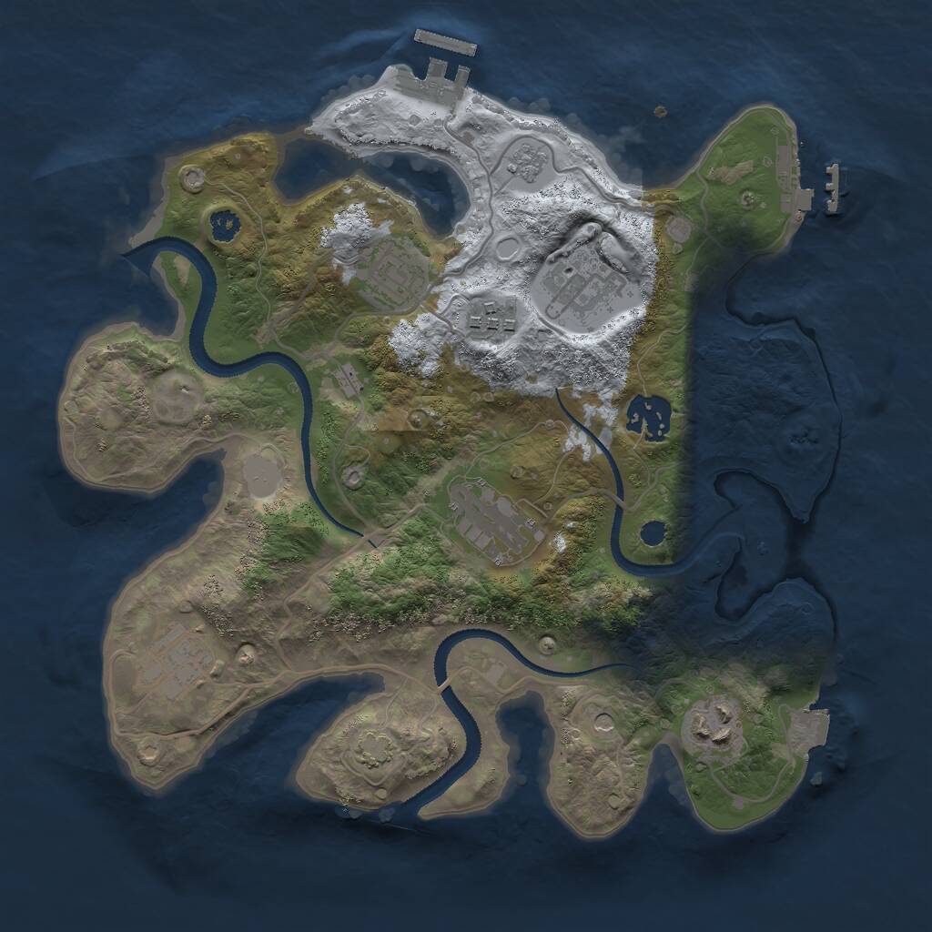 Rust Map: Procedural Map, Size: 3000, Seed: 6659, 13 Monuments